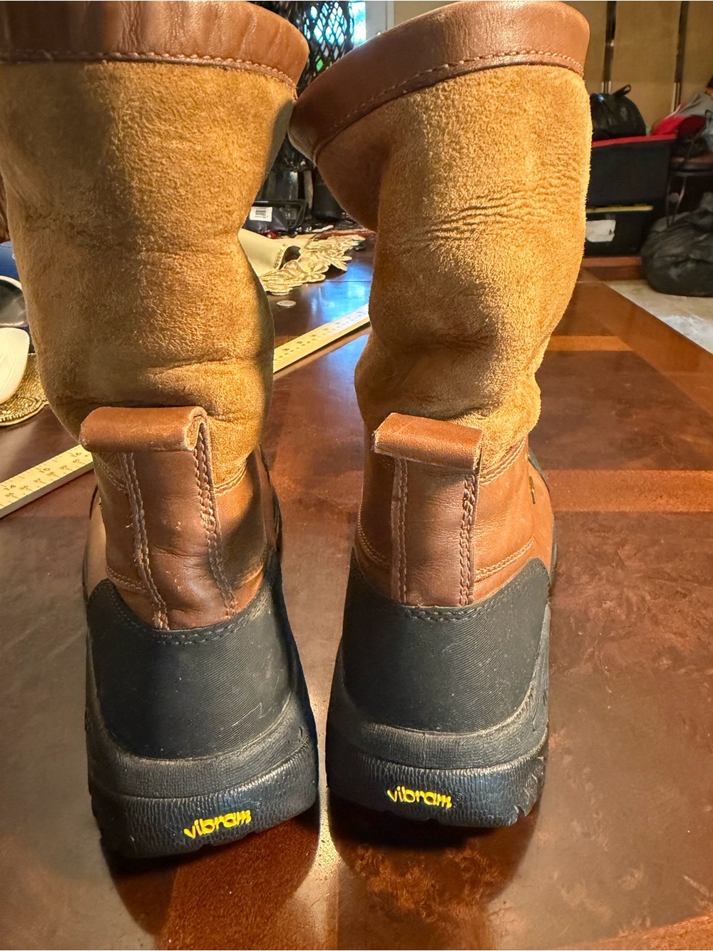 UGG Brown and Tan Lace-Up Leather Winter Boots - Picture 2 of 7